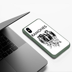 Чехол iPhone XS Max матовый Ramones Party, цвет: 3D-темно-зеленый — фото 2