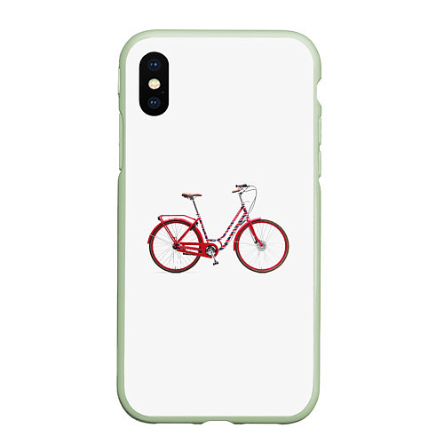 Чехол iPhone XS Max матовый Велосипед / 3D-Салатовый – фото 1