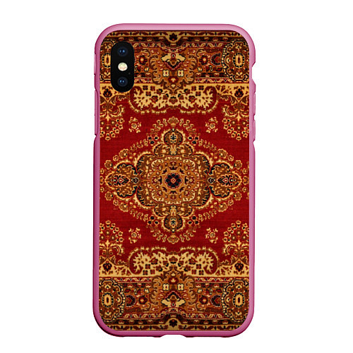 Чехол iPhone XS Max матовый Человек-ковер / 3D-Малиновый – фото 1