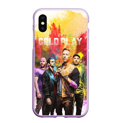 Чехол iPhone XS Max матовый Coldplay / 3D-Сиреневый – фото 1