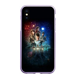 Чехол iPhone XS Max матовый Stranger Things Boys, цвет: 3D-светло-сиреневый