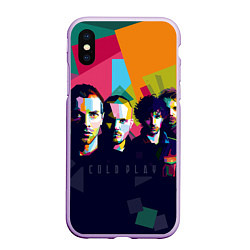 Чехол iPhone XS Max матовый Coldplay, цвет: 3D-сиреневый