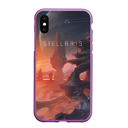 Чехол iPhone XS Max матовый Stellaris, цвет: 3D-фиолетовый