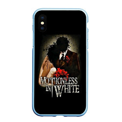 Чехол iPhone XS Max матовый Motionless in White: Love, цвет: 3D-голубой