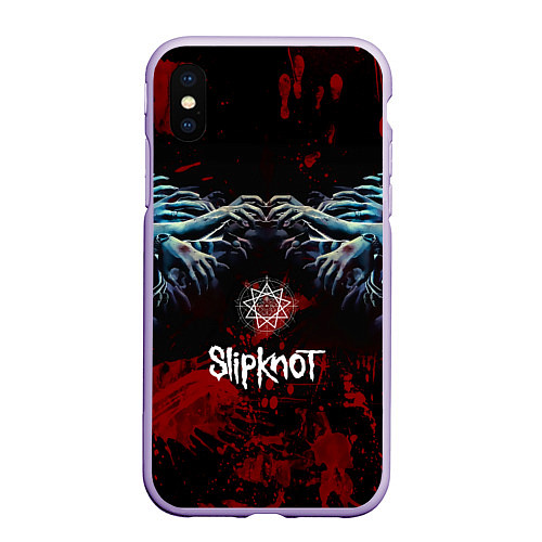 Чехол iPhone XS Max матовый Slipknot руки зомби / 3D-Светло-сиреневый – фото 1