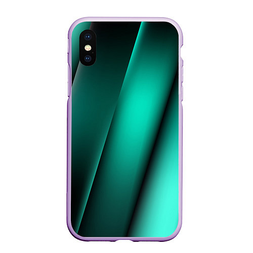 Чехол iPhone XS Max матовый Emerald lines / 3D-Сиреневый – фото 1