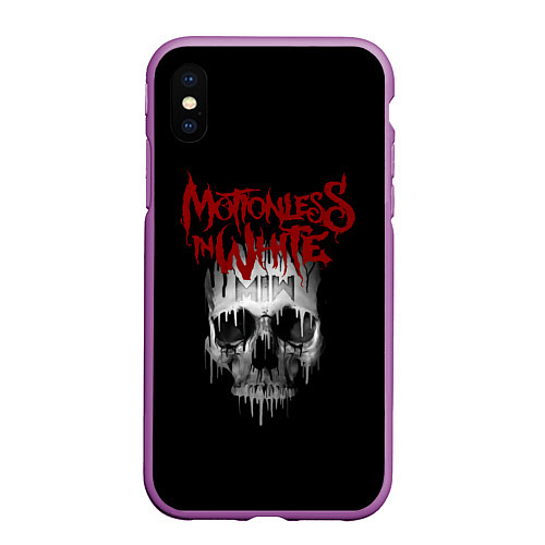 Чехол iPhone XS Max матовый MIW Skull / 3D-Фиолетовый – фото 1