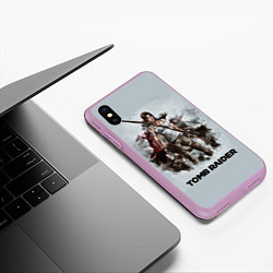 Чехол iPhone XS Max матовый TOMB RAIDER, цвет: 3D-сиреневый — фото 2