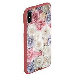 Чехол iPhone XS Max матовый Букет из роз, цвет: 3D-красный — фото 2