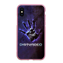 Чехол iPhone XS Max матовый Disturbed: Live at red rocks, цвет: 3D-розовый