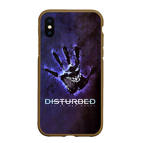 Чехол iPhone XS Max матовый Disturbed: Live at red rocks / 3D-Коричневый – фото 1