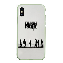 Чехол iPhone XS Max матовый Группа Linkin Park, цвет: 3D-салатовый