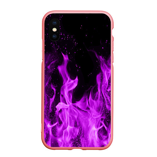 Чехол iPhone XS Max матовый Фиолетовый огонь / 3D-Баблгам – фото 1