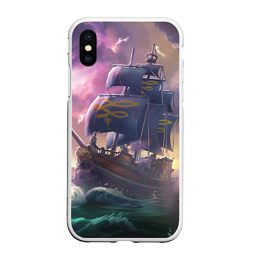 Чехол iPhone XS Max матовый Sea of thieves / 3D-Белый – фото 1