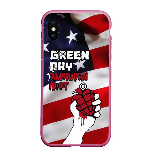 Чехол iPhone XS Max матовый Green Day American Idiot / 3D-Малиновый – фото 1