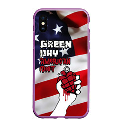 Чехол iPhone XS Max матовый Green Day American Idiot, цвет: 3D-фиолетовый
