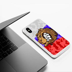 Чехол iPhone XS Max матовый Русский Медведь, цвет: 3D-белый — фото 2