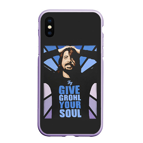 Чехол iPhone XS Max матовый Give Grohl Your Soul / 3D-Светло-сиреневый – фото 1