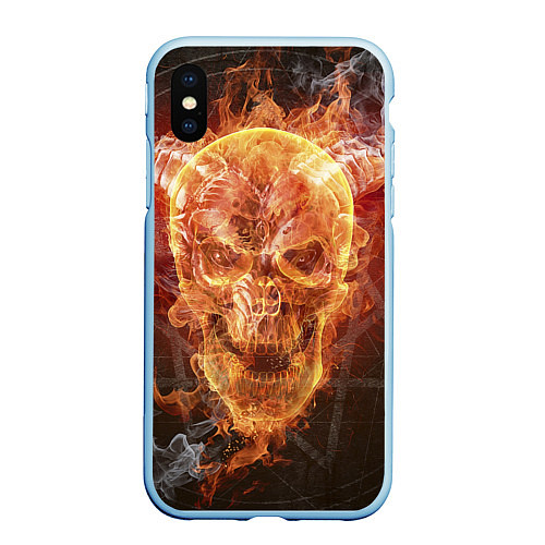 Чехол iPhone XS Max матовый Дьявол / 3D-Голубой – фото 1