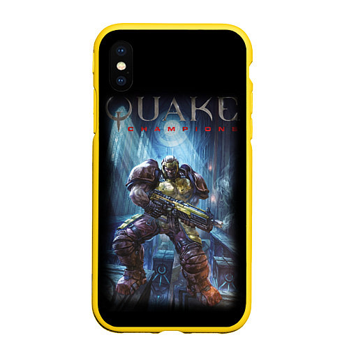 Чехол iPhone XS Max матовый Quake: Soldier Champion / 3D-Желтый – фото 1