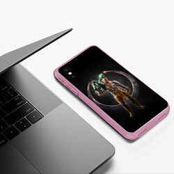 Чехол iPhone XS Max матовый Quake Soldier, цвет: 3D-розовый — фото 2