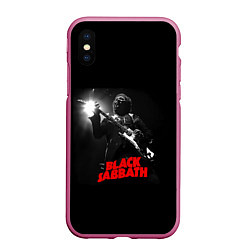 Чехол iPhone XS Max матовый Black Sabbath, цвет: 3D-малиновый