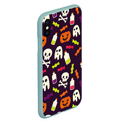 Чехол iPhone XS Max матовый Halloween, цвет: 3D-мятный — фото 2