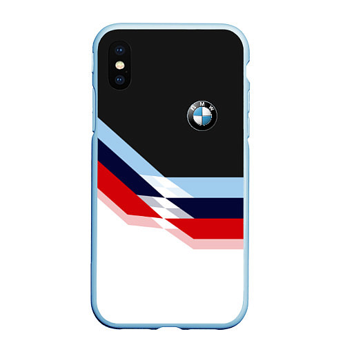 Чехол iPhone XS Max матовый BMW M SPORT / 3D-Голубой – фото 1