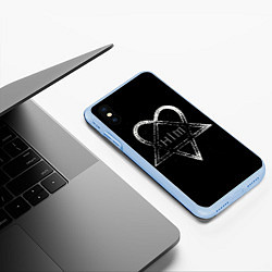 Чехол iPhone XS Max матовый HIM, цвет: 3D-голубой — фото 2