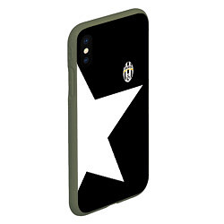 Чехол iPhone XS Max матовый FC Juventus: Star, цвет: 3D-темно-зеленый — фото 2