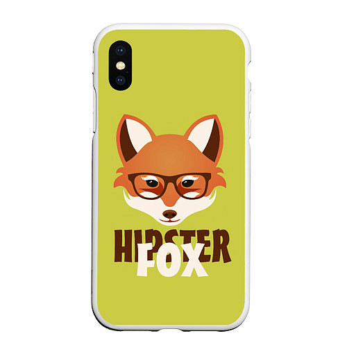 Чехол iPhone XS Max матовый Hipster Fox / 3D-Белый – фото 1