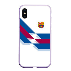Чехол iPhone XS Max матовый FC Barcelona, цвет: 3D-светло-сиреневый