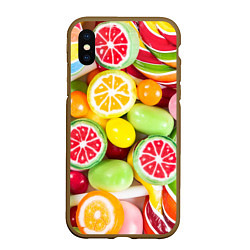 Чехол iPhone XS Max матовый Candy Summer, цвет: 3D-коричневый