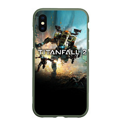 Чехол iPhone XS Max матовый Titanfall Battle, цвет: 3D-темно-зеленый