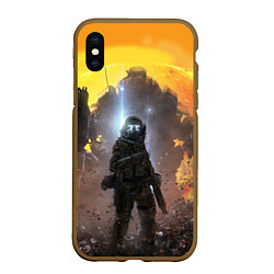 Чехол iPhone XS Max матовый Titanfall: Robots War, цвет: 3D-коричневый