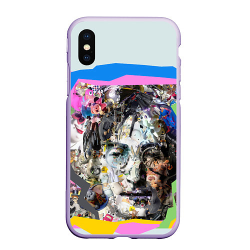 Чехол iPhone XS Max матовый John Lennon: Abstraction / 3D-Светло-сиреневый – фото 1