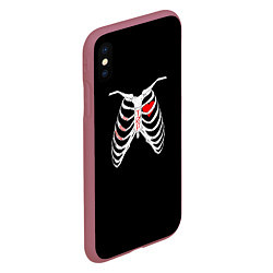 Чехол iPhone XS Max матовый TOP Skeleton, цвет: 3D-малиновый — фото 2