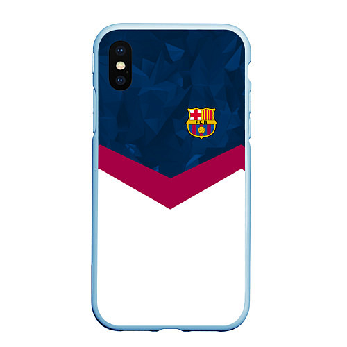 Чехол iPhone XS Max матовый Barcelona FC: Sport / 3D-Голубой – фото 1