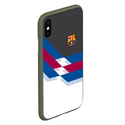 Чехол iPhone XS Max матовый Barcelona FC: White style, цвет: 3D-темно-зеленый — фото 2