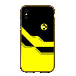 Чехол iPhone XS Max матовый BVB FC: Yellow style, цвет: 3D-коричневый