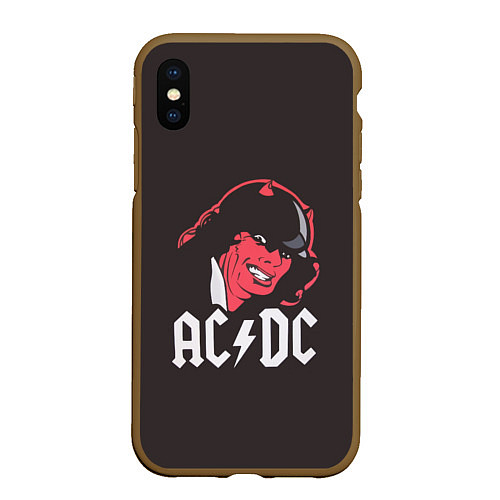 Чехол iPhone XS Max матовый AC/DC Devil / 3D-Коричневый – фото 1