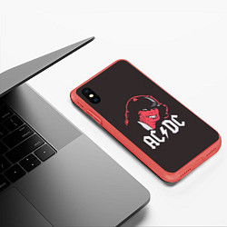 Чехол iPhone XS Max матовый AC/DC Devil, цвет: 3D-красный — фото 2