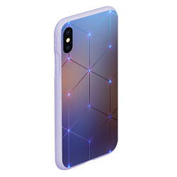 Чехол iPhone XS Max матовый НЕЙРОННАЯ СЕТЬ NEURAL NETWORK, цвет: 3D-светло-сиреневый — фото 2