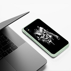 Чехол iPhone XS Max матовый Зомби, цвет: 3D-салатовый — фото 2