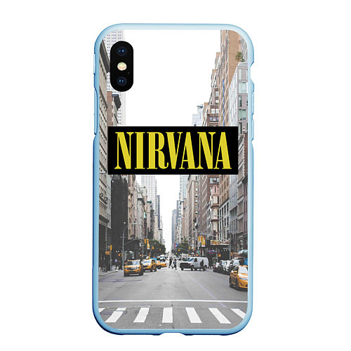 Чехол iPhone XS Max матовый Nirvana City / 3D-Голубой – фото 1