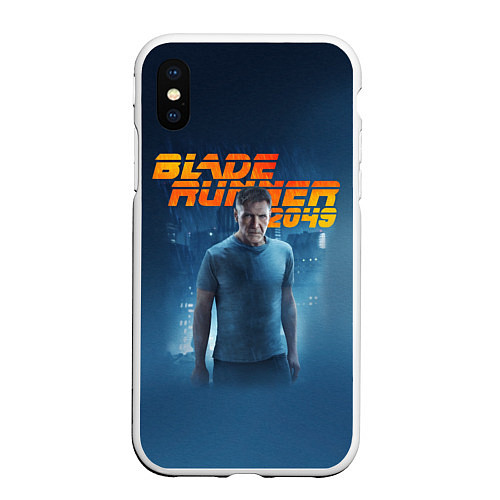 Чехол iPhone XS Max матовый BR 2049: Rick Deckard / 3D-Белый – фото 1