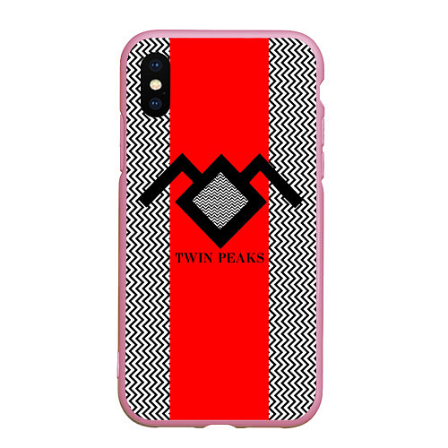 Чехол iPhone XS Max матовый Twin Peaks Mark / 3D-Розовый – фото 1