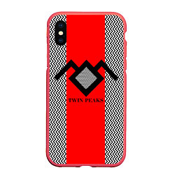Чехол iPhone XS Max матовый Twin Peaks Mark, цвет: 3D-красный