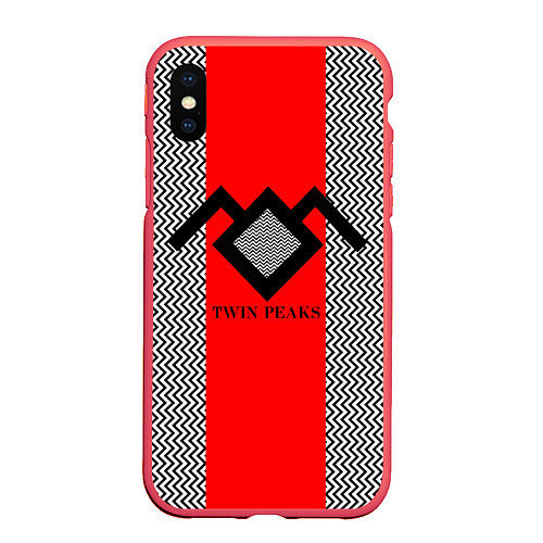 Чехол iPhone XS Max матовый Twin Peaks Mark / 3D-Красный – фото 1