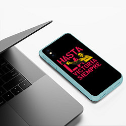 Чехол iPhone XS Max матовый Hasta La Victoria Siempre, цвет: 3D-мятный — фото 2